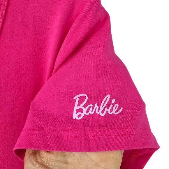 Smash + Tess x Barbie V-Neck Short Sleeve Jumpsuit Romper, Pink, Size XS - Picture 3 of 8